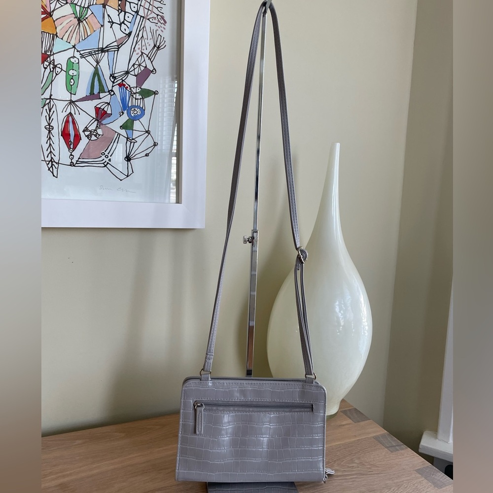 TAUPE GREY TRAVEL ORGANIZER CROSSBODY PURSE - Picture 6 of 16